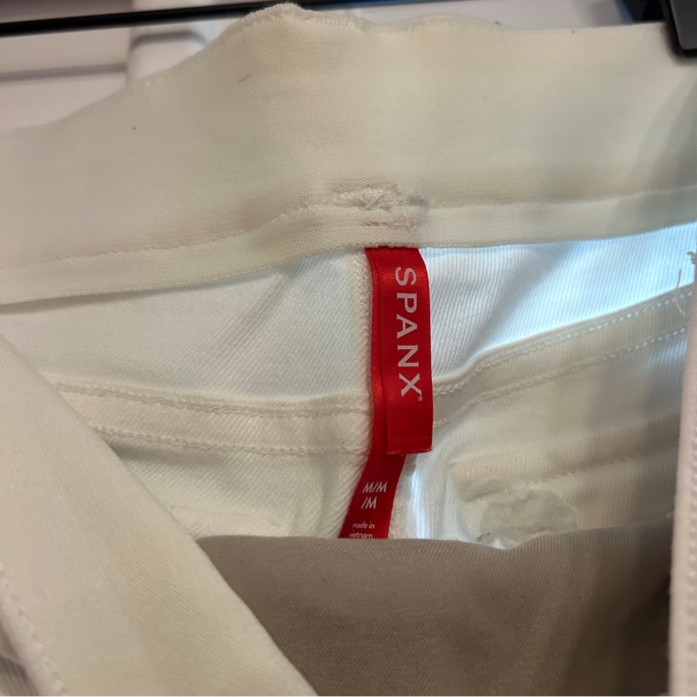 SPANX White Wide Leg Cropped Pants - Picture 4 of 5